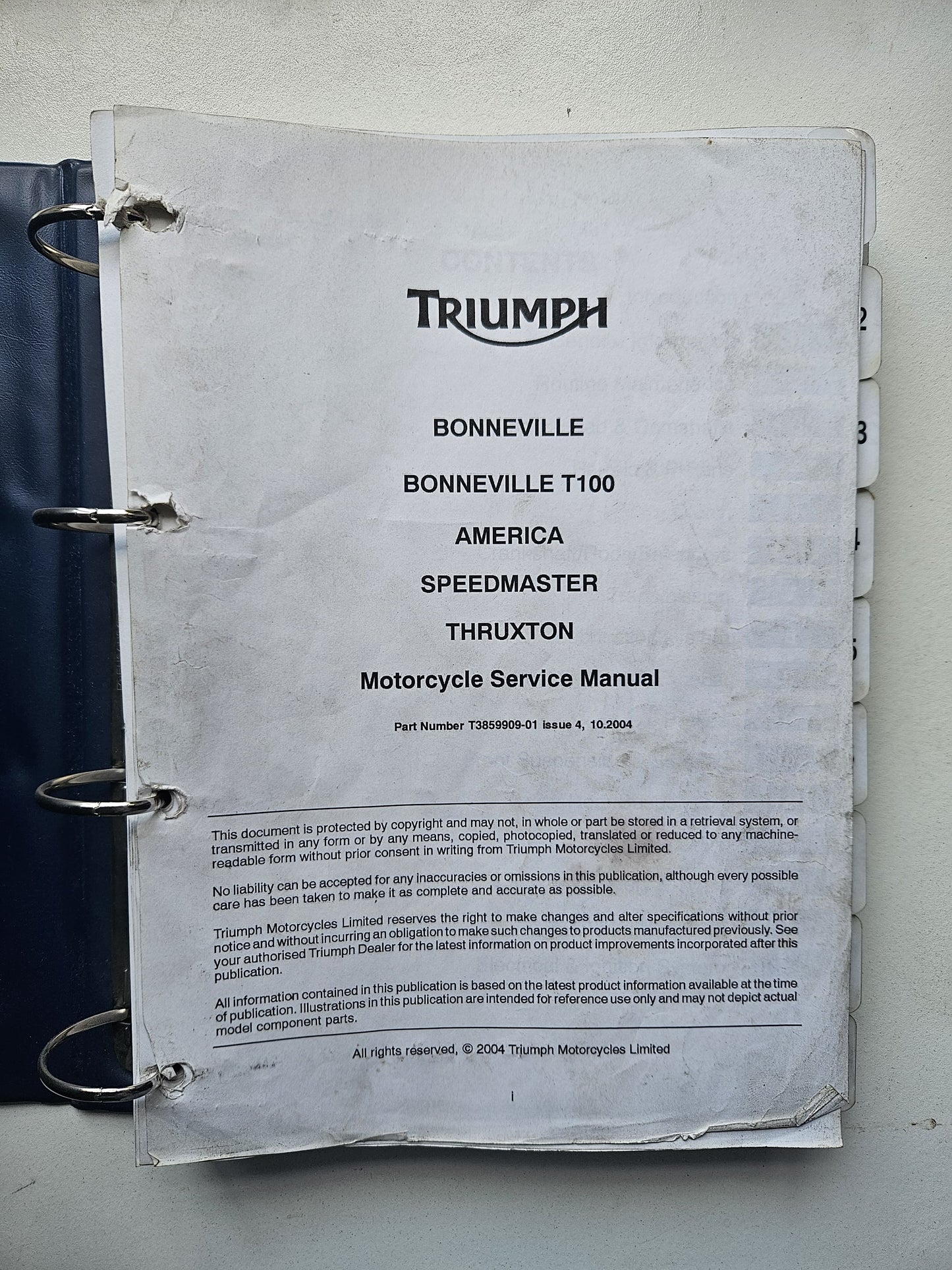 Triumph Bonneville America Speedmaster Thruxton Service Manual