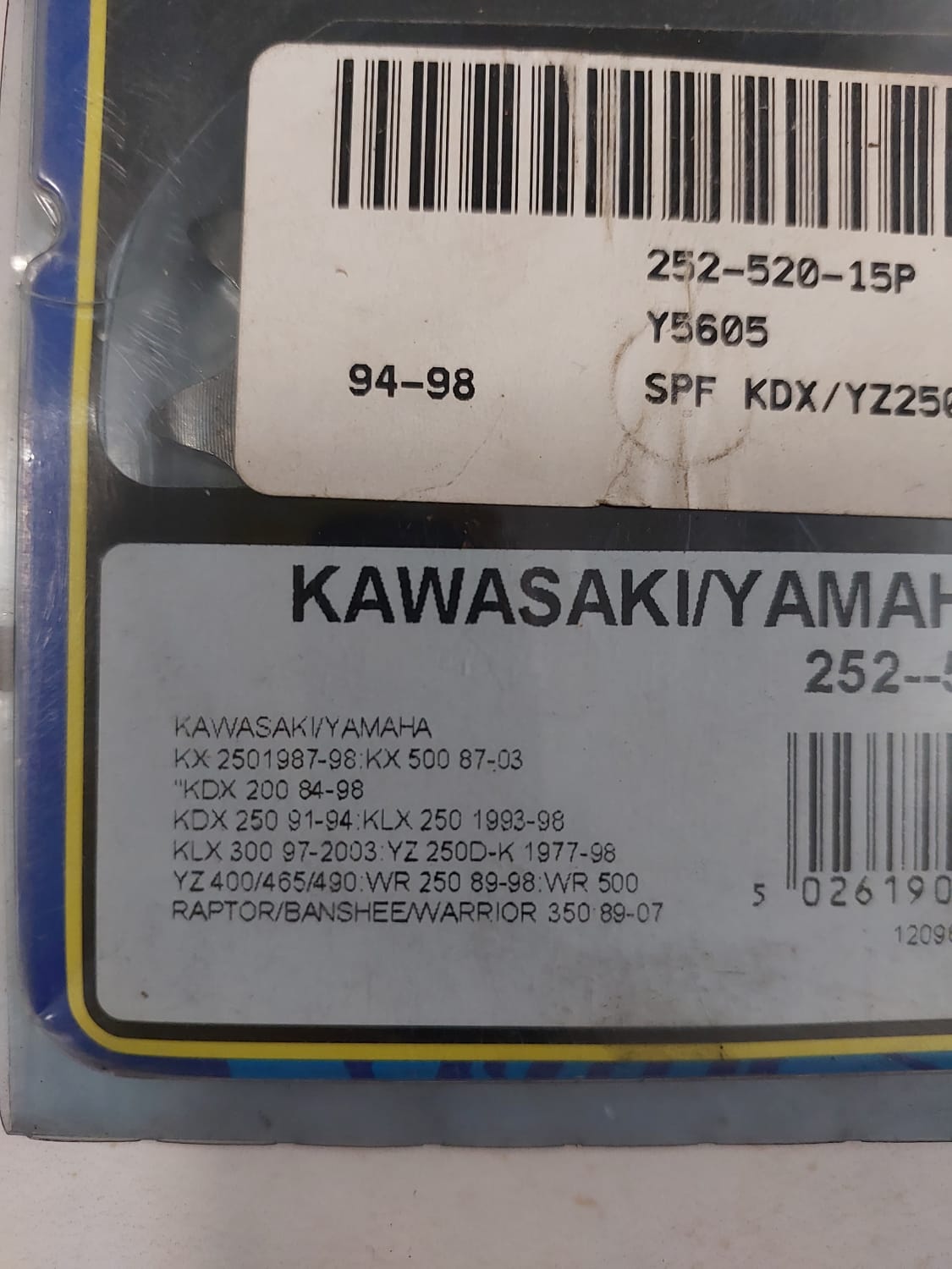 Kawasaki KX250/500 KDX200/250 KLX250/300 Yamaha YZ250D-K WR250/500 YZ400 Renthal Front Sprocket